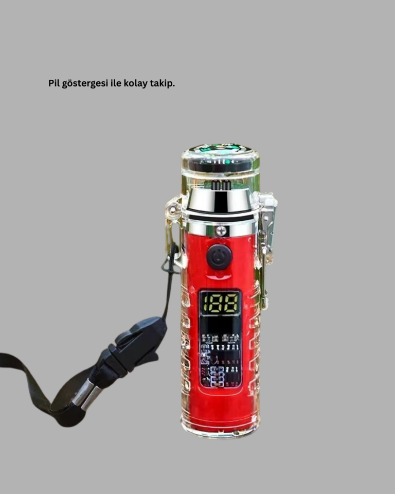Güç Göstergeli Şarjlı Fenerli USB Elektrikli Çakmak