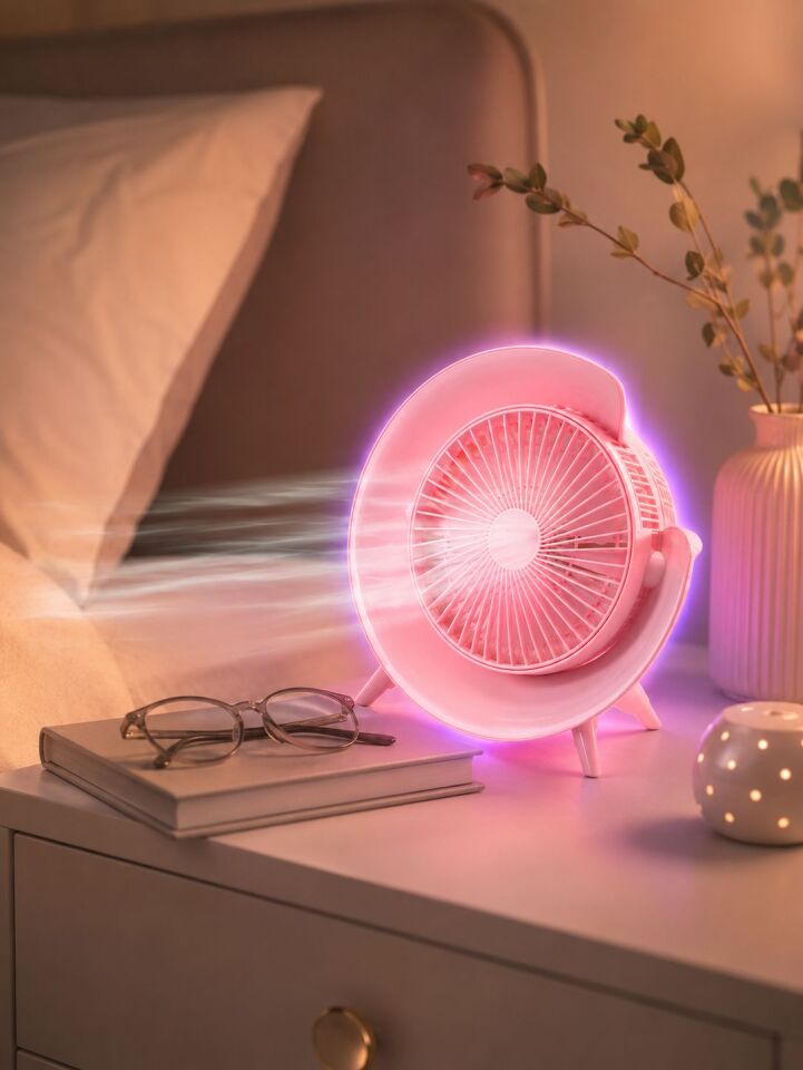 Gece Lambalı Renk Değiştiren Masaüstü Fan