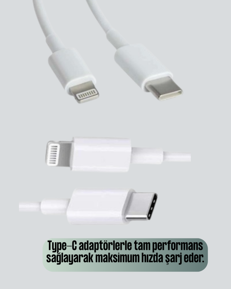 Dayanıklı TPE Lightning Kablo – 30W Hızlı Şarj ve Veri Transferi