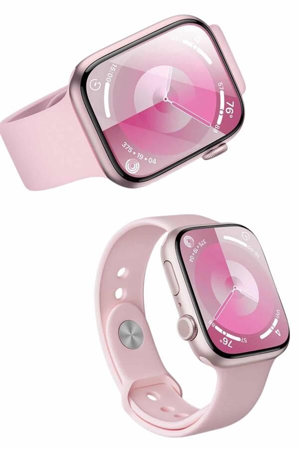 Pembe Akıllı Saat 49mm iOS & Android Uyumlu Arama Özellikli