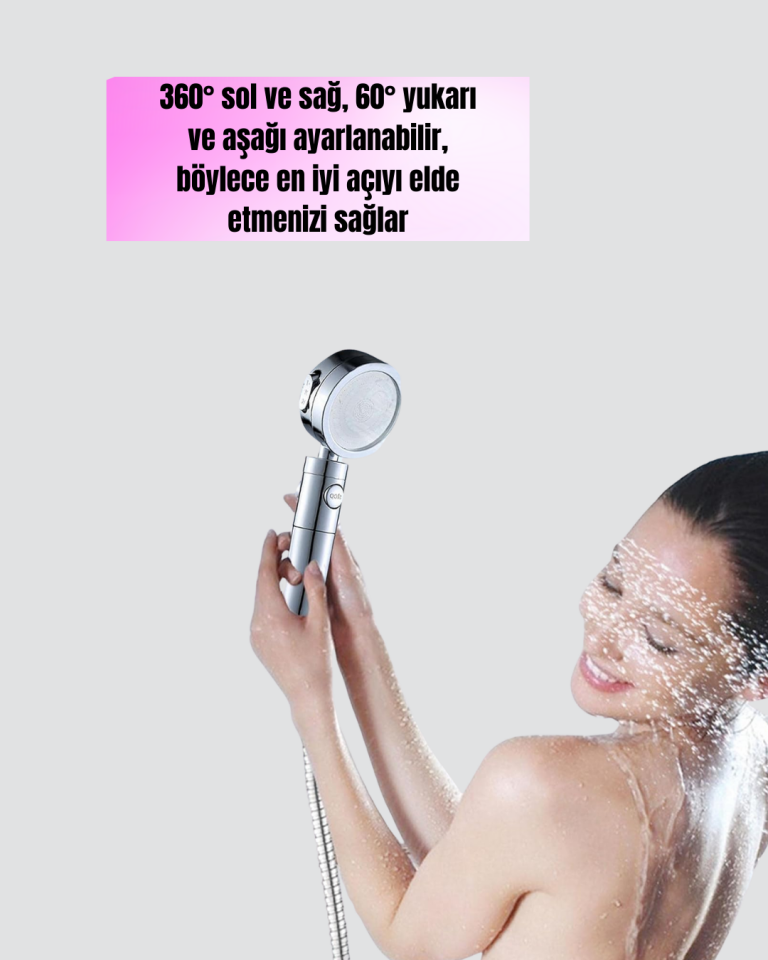 Şelale Sisi ve Masaj Özellikli Banyo Duş Başlığı