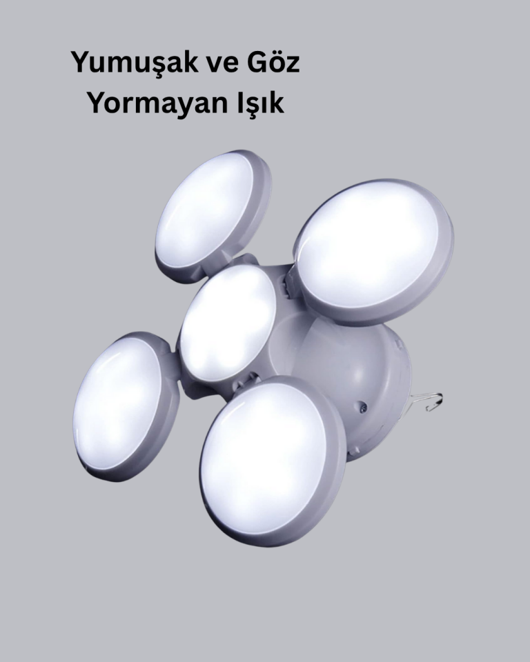 Güneş Enerjili ve USB Şarjlı LED Kamp Lambası – 5 Farklı Işık Modlu, Askılı Tasarım