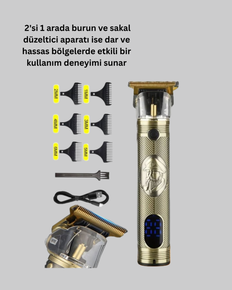 8 Taraklı Saç Kesme ve Sakal Şekillendirme Makinesi