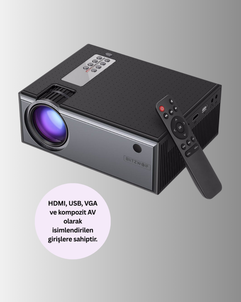 Yüksek Parlaklıkta Projeksiyon Cihazı – 1080p Destekli, Taşınabilir Ev Sineması Sistemi