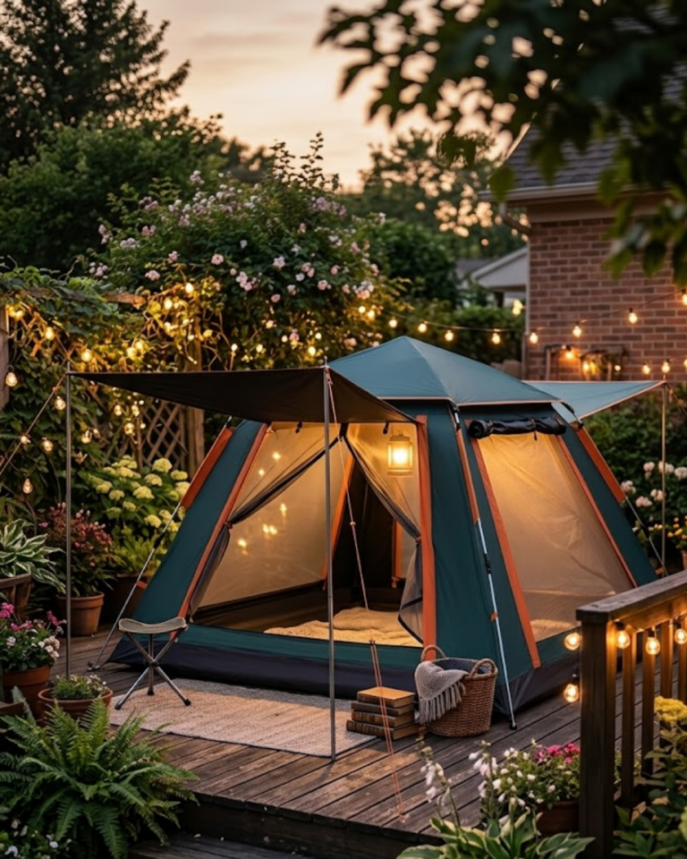 Geniş Aile Kamp Çadırı 240x210 cm Güneşlikli Otomatik Kurulum Outdoor Çadır