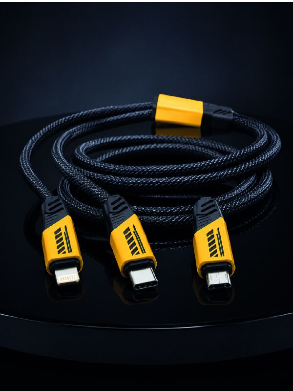 3'lü Şarj Kablosu Hızlı Şarj Destekli Dayanıklı Örgü USB Kablo