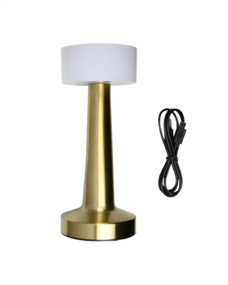 Modern Altın Gövdeli LED Masa Lambası 3 Işık Modlu
