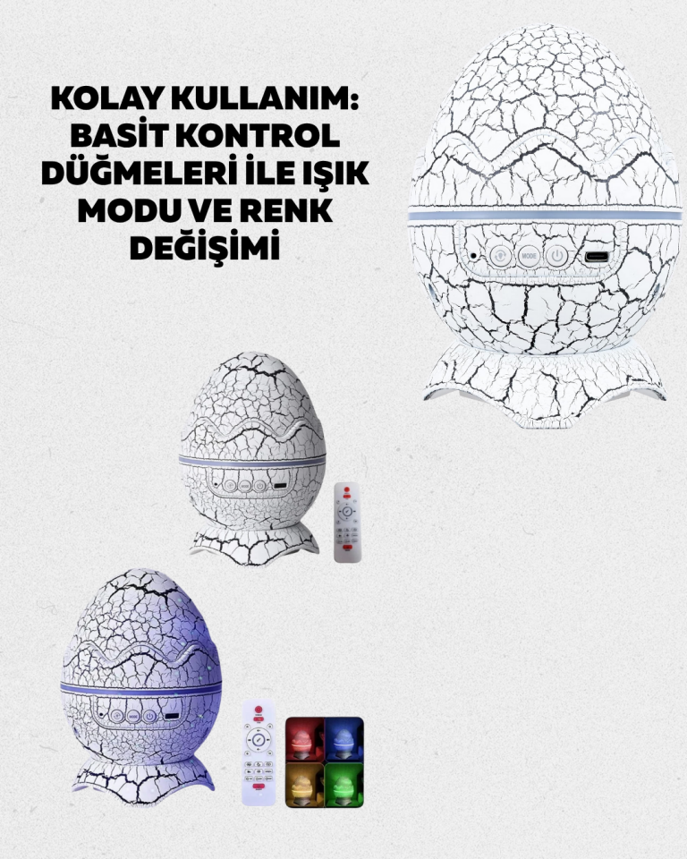 Çocuk Odası İçin Galaxy Projektör + Beyaz Gürültü + Uzaktan Kumandalı