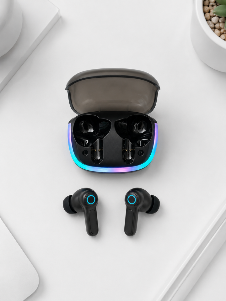 RGB Şarj Kutulu TWS Kablosuz Kulaklık Bluetooth 5.4 HD Voice Type-C Şarj Destekli
