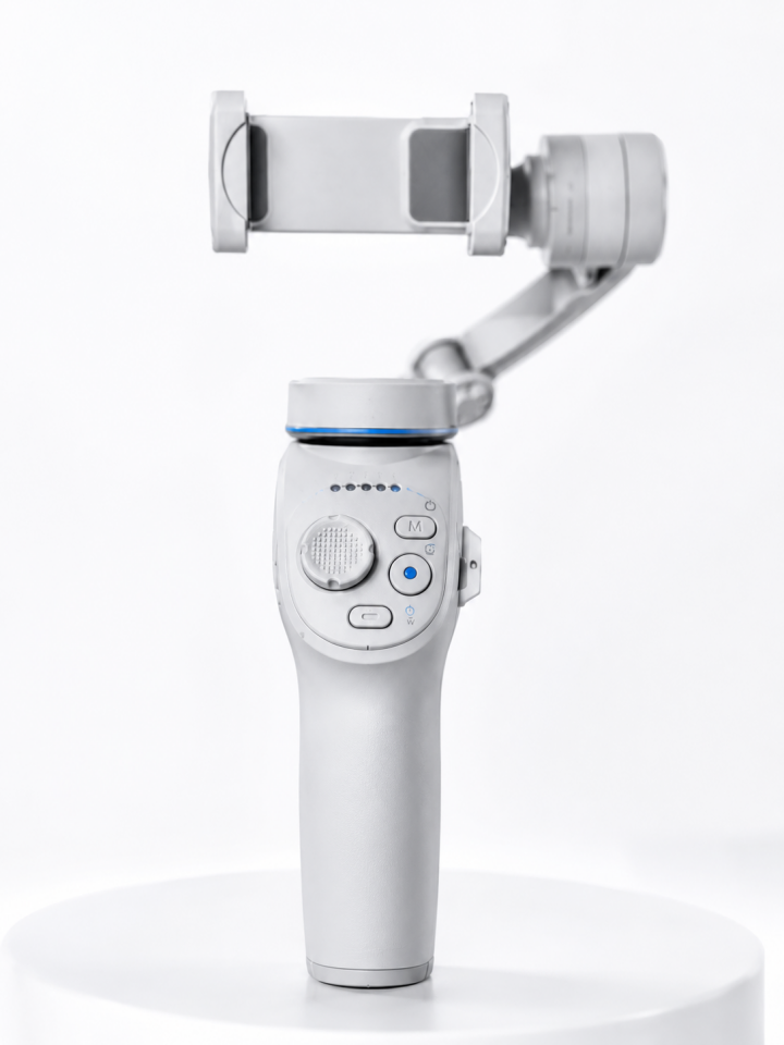 3 Eksen Telefon Gimbal Stabilizer Yapay Zeka Takipli Katlanabilir Dahili Dolgu Işıklı Video Sabitleyici