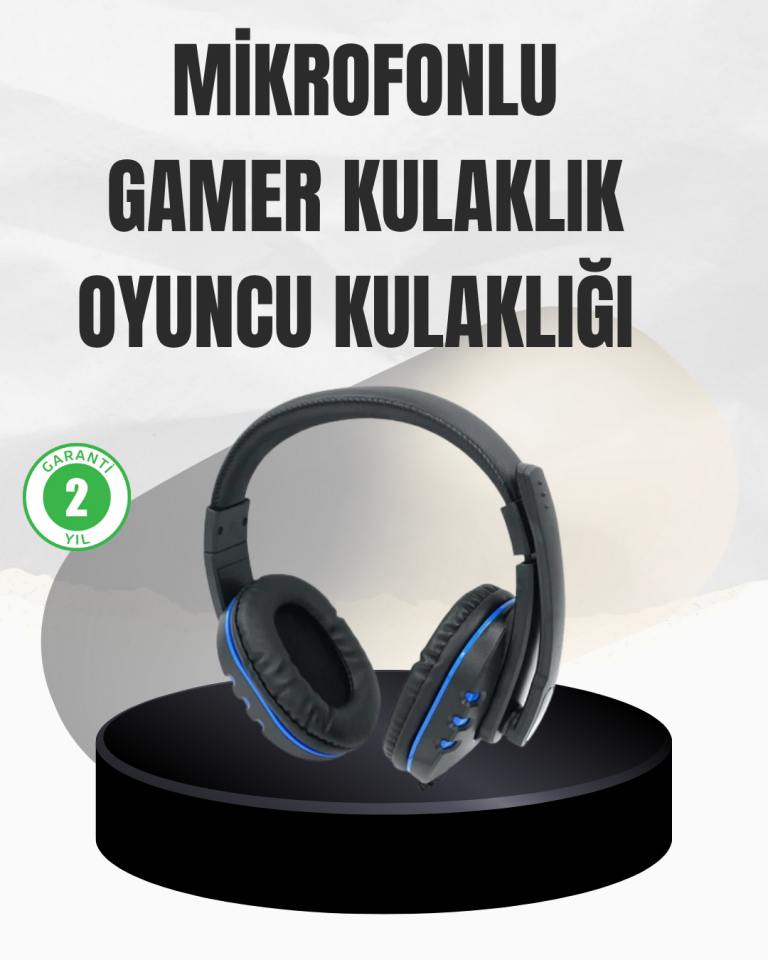 Stereo Oyun Kulaklığı – Güçlü Bas, Mikrofonlu ve Konforlu Tasarım