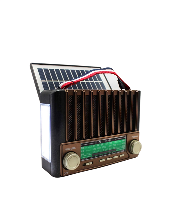 KTF-1428 Solar Panel Destekli Şarjlı Bluetooth Hoparlör – FM/AM/SW Radyo, AUX ve TF Kart Girişli