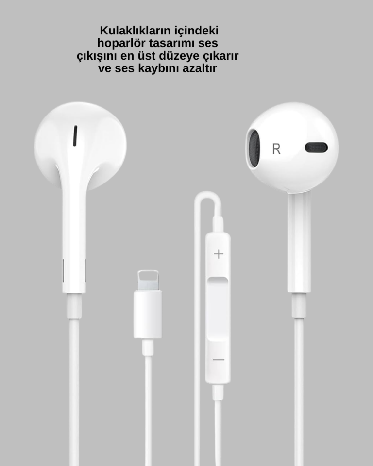 iPhone 14 ve altındaki modellerle uyumlu Kablolu kulaklık
