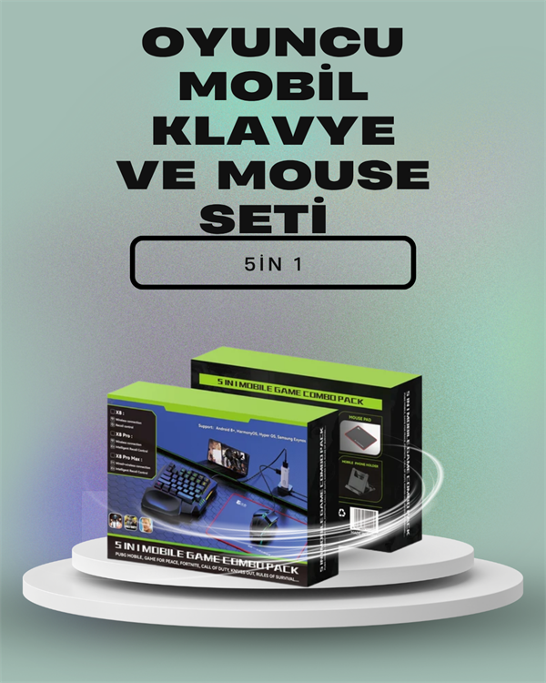 Ergonomik Tasarımlı Kablosuz Oyun Seti – Mobil Cihazlarla Uyumlu Klavye Mouse Kiti