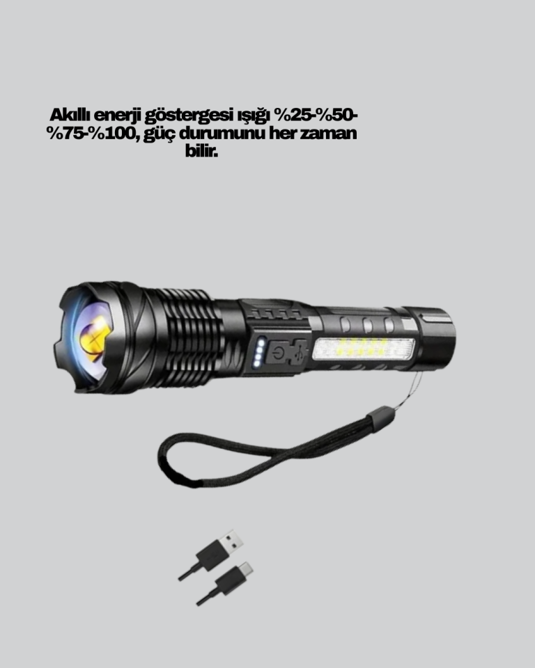 Güçlü LED El Feneri Şarj Edilebilir Çok Modlu