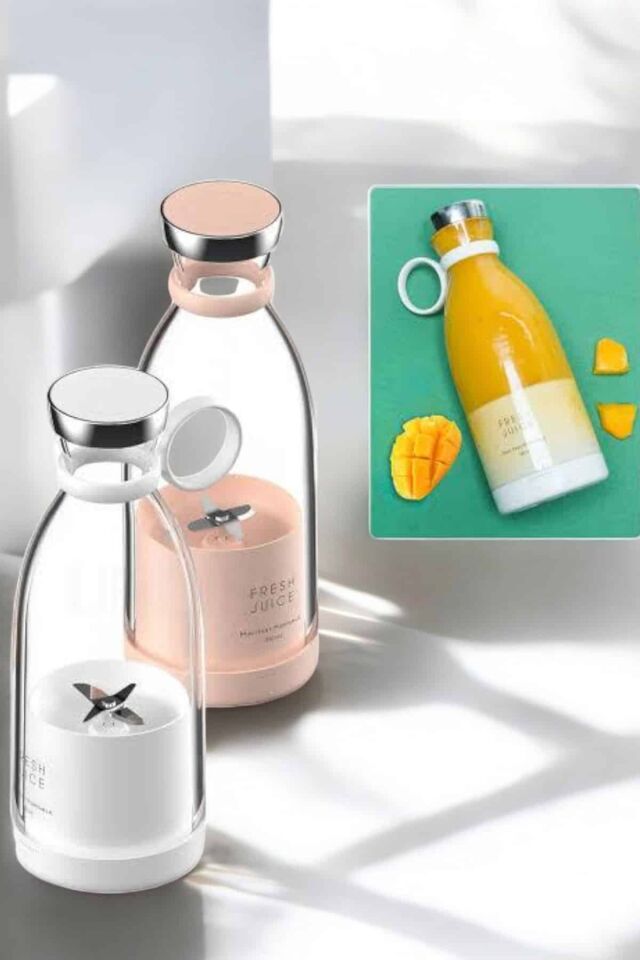 Bardak Blender Smoothie Meyve Sıkacağı Şarjlı Cam Taşınabilir