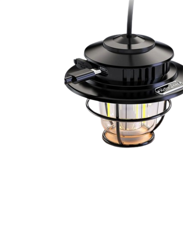 USB Şarjlı Retro LED Kamp Feneri – 4 Işık Modu, Su Geçirmez, Taşınabilir