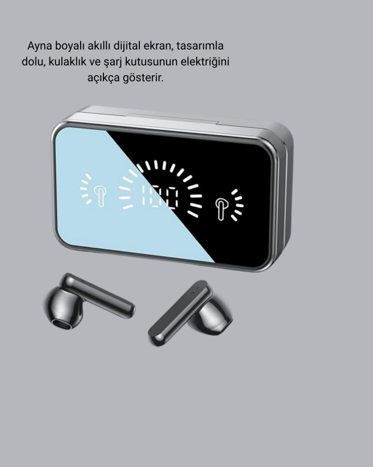 HiFi Ses Kaliteli Kablosuz Kulaklık – BT5.1, LED Ekranlı Şarj Kutusu, 3500 mAh