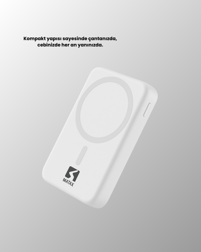 Kablosuz MagSafe Powerbank iPhone Uyumlu, 10000 mAh, Isı Dağılımlı