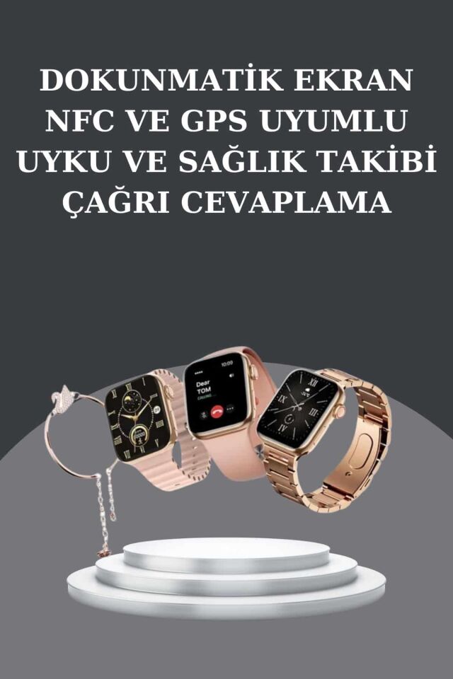 Kadınlara Özel Bileklik Hediyeli Akıllı Saat ve Dijital Göstergeli ANC Özellikli Bluetooth Kulaklık