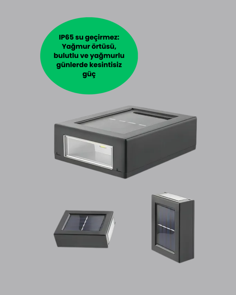 Güneş Enerjili Su Geçirmez LED Duvar Lambası Yeni Nesil