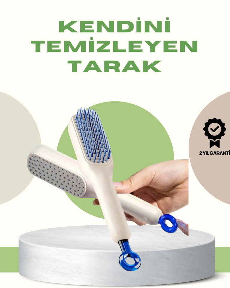 Anti-Statik Saç Tarağı – Kolay Temizlenebilir, Silikon Masaj Uçlu, Kompakt Boyut