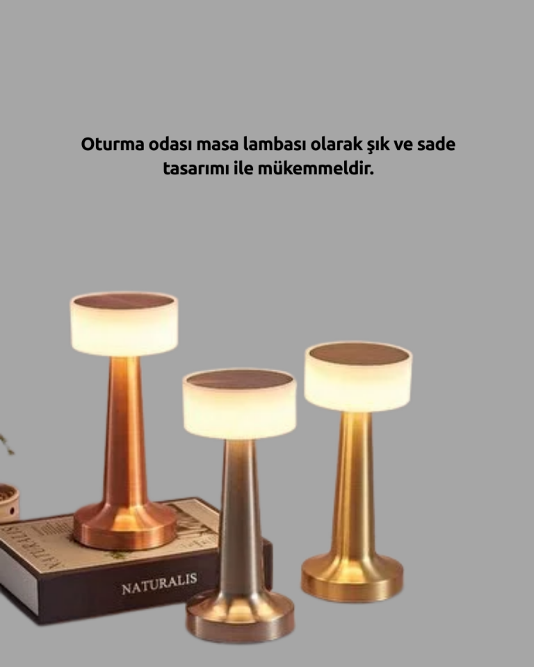 Modern USB'li Kablosuz Masa Lambası – Minimalist Tasarım, 3 Farklı Parlaklık Yeni Nesil