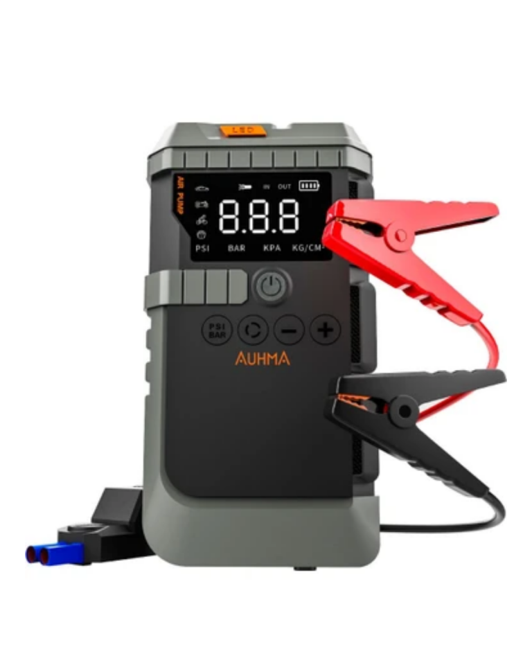 Araç Akü Takviye Powerbank Lastik Şişirme Kompresörü LED Işıklı Çok Fonksiyonlu Acil Durum Cihazı