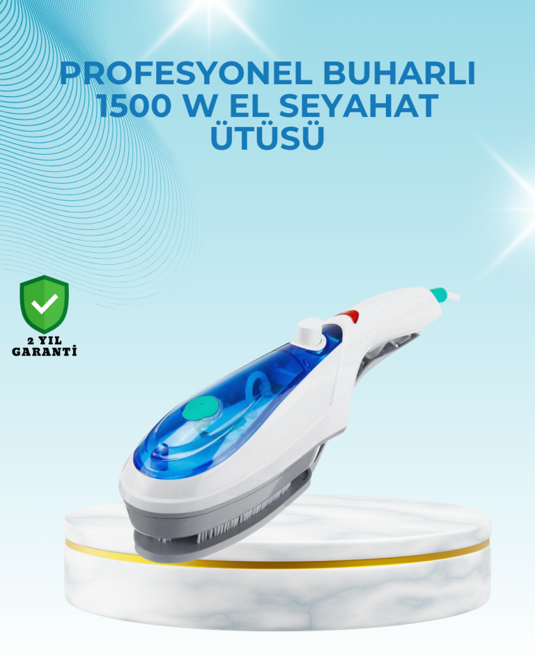 1500W Güçlü Buharlı Ütü | Yanık Riski Olmadan Hızlı Ütüleme