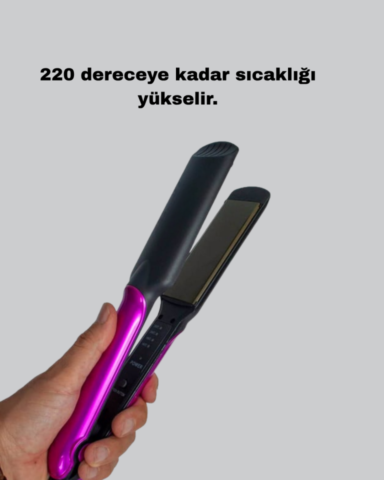 Profesyonel İyon Teknolojili Saç Düzleştirici – 220°C Hızlı Isınma ve LED Ekranlı Tasarım