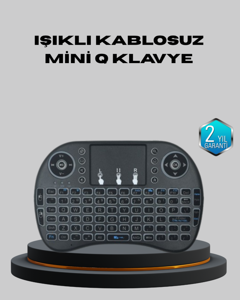 Aydınlatmalı Touchpad’li Q Klavye – Türkçe Karakterli, USB Bağlantılı, Numerik Tuş Takımı
