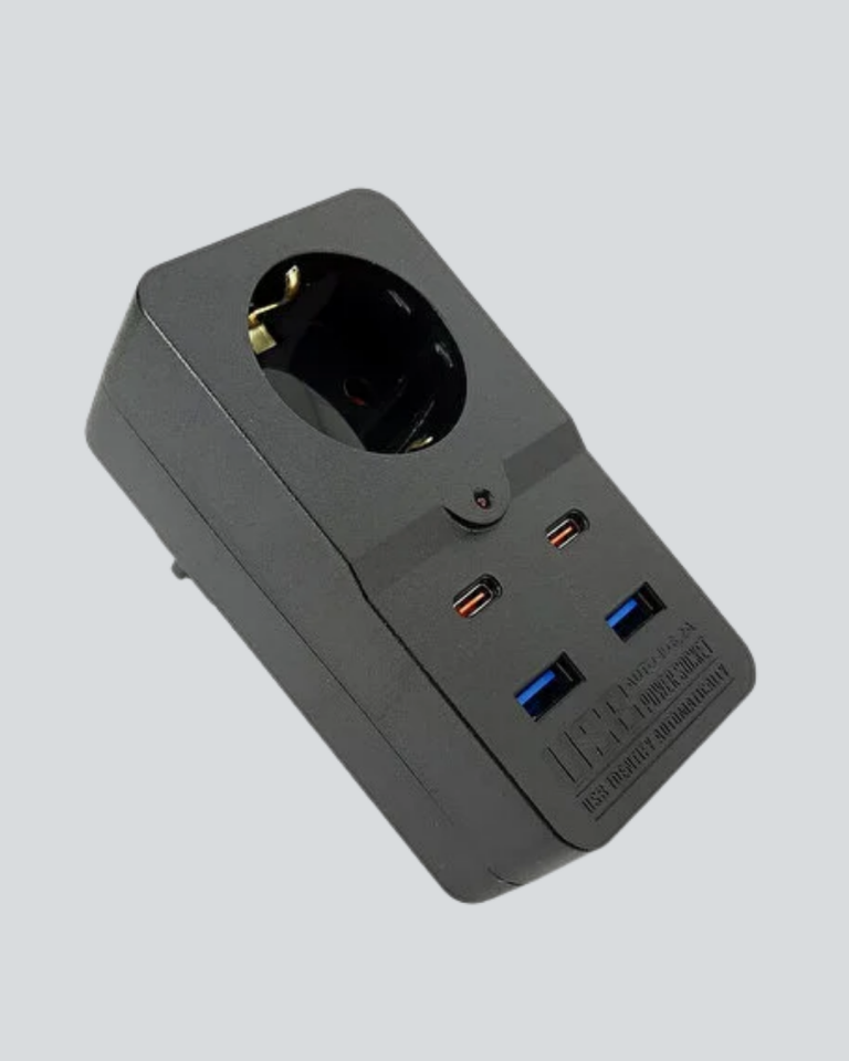 Tip Akım Koruma Prizi 10A 2500W USB Type C Destekli