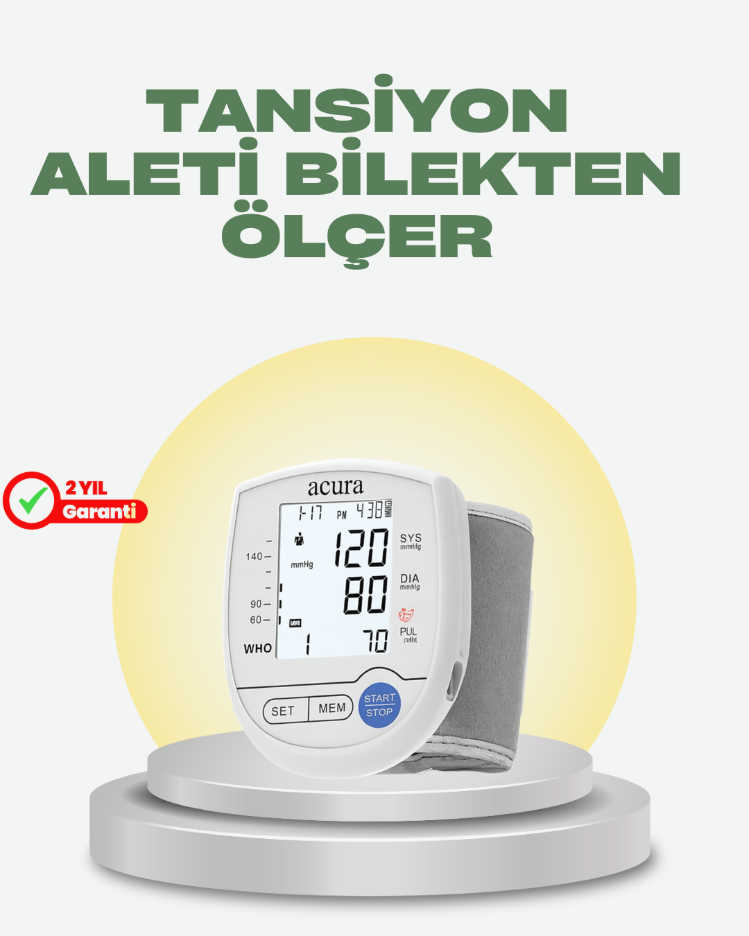 Akıllı Bilek Tansiyon Aleti Hem Şarjlı Hem Pilli Kolay Ölçüm