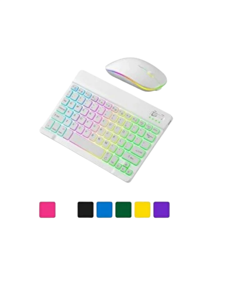Çoklu Cihaz Uyumlu Kablosuz Klavye Mouse Seti Aydınlatmalı