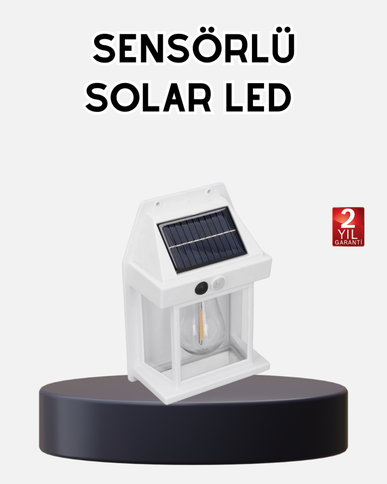 Solar Sensörlü Dış Mekan Lamba 3 Işık Modlu ve IP65 Dayanıklı