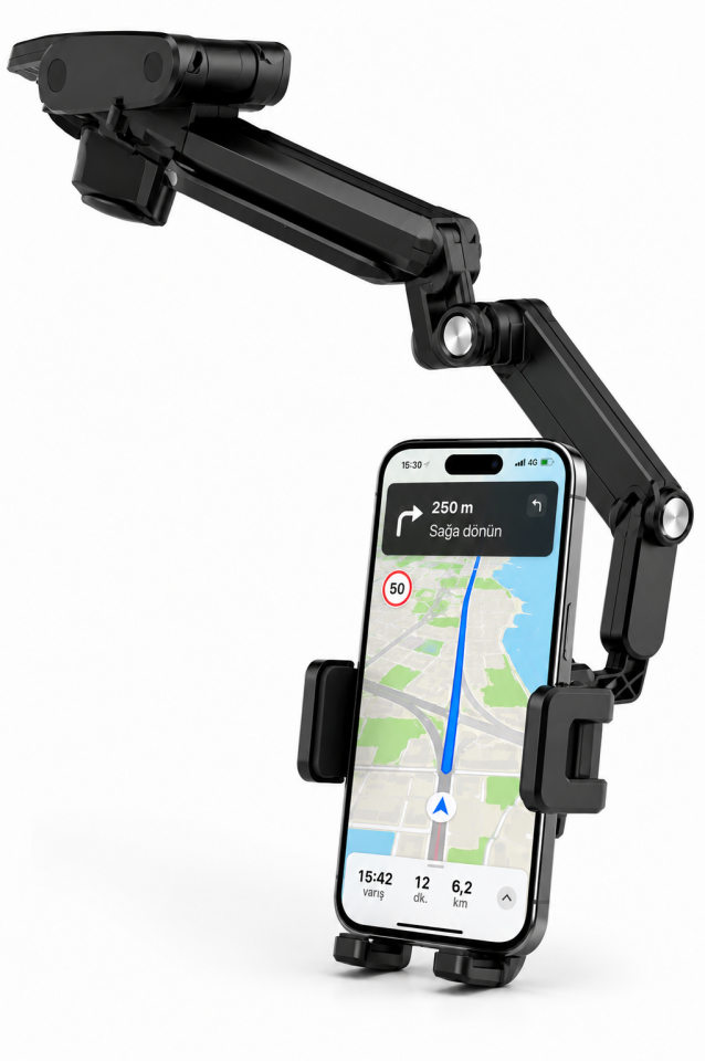 Dikiz Aynasına Monte Telefon Tutucu Katlanabilir Ayarlanabilir Araç İçi Telefon Standı