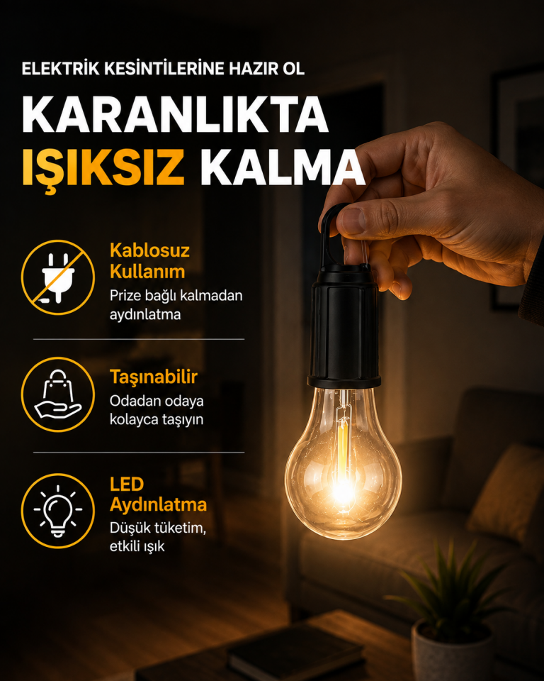 Taşınabilir Sıcak Işık Yayan Kamp Lambası