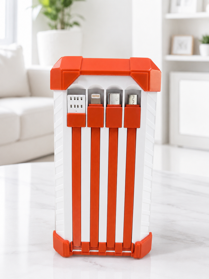 4 Entegre Kablolu 60000 mAh Taşınabilir Powerbank Dijital Ekranlı 22.5W Hızlı Şarj Destekli Çoklu Çıkışlı