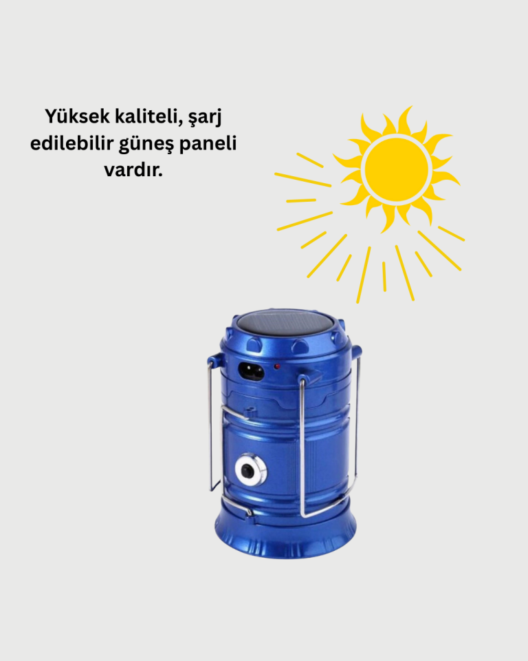 USB Şarjlı Çok Fonksiyonlu Kamp Feneri – Taşınabilir ve Dayanıklı