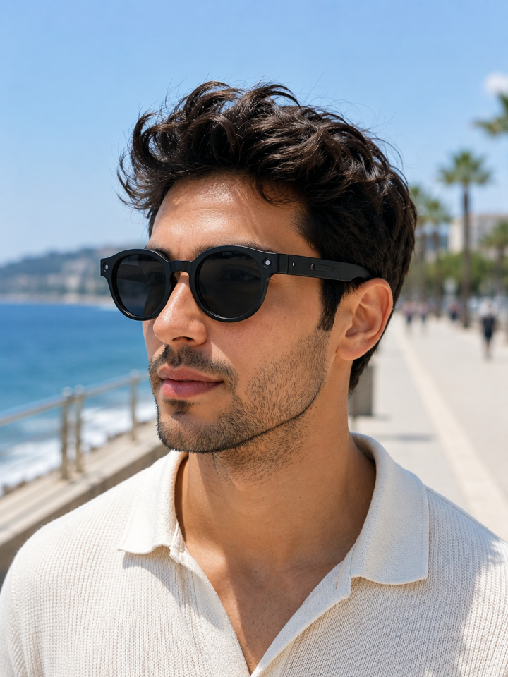 Siyah Kameralı Akıllı Gözlük AI Görüntü Tanıma Bluetooth Müzik Telefon Görüşme Dokunmatik Kontrollü