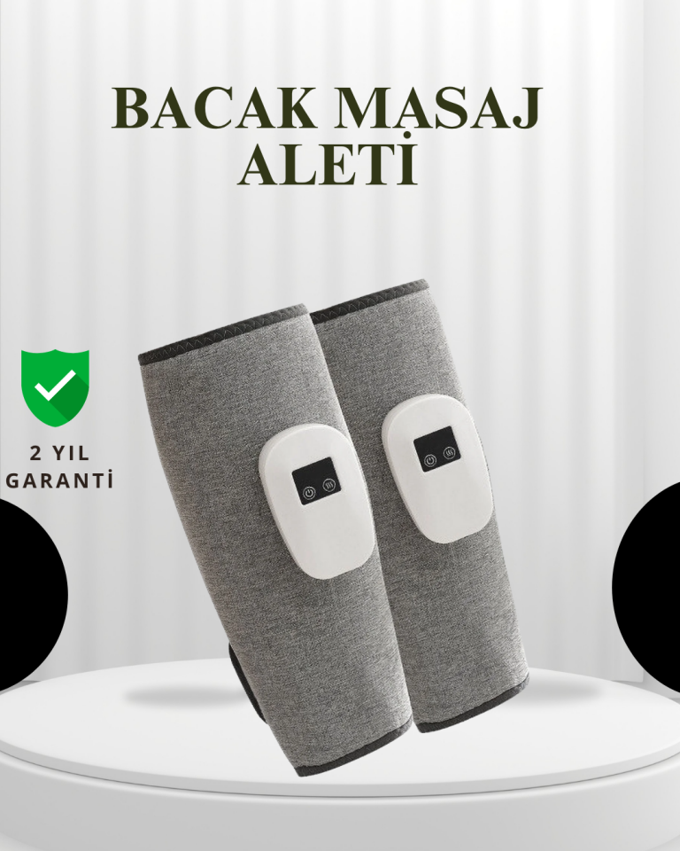 Şarjlı Isıtmalı Baldır Masaj Aleti – 3 Hava Basınçlı, Titreşimli ve Akıllı Zamanlayıcılı