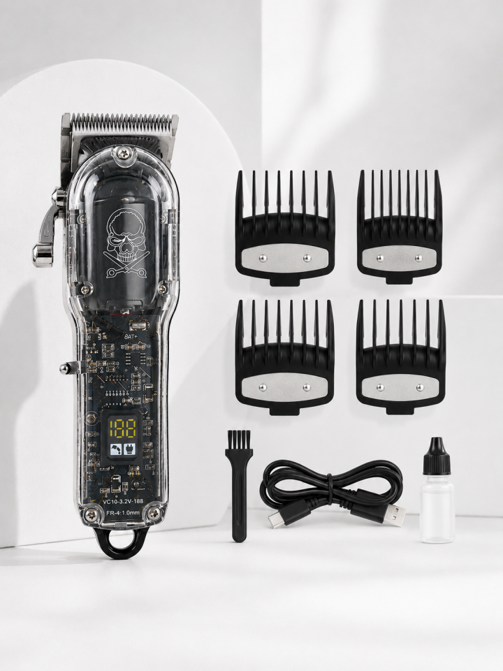 Erkek Saç Tıraş Makinesi Ayarlanabilir Bıçaklı 4 Taraklı 180 Dakika Kullanımlı LCD Ekranlı Şarjlı
