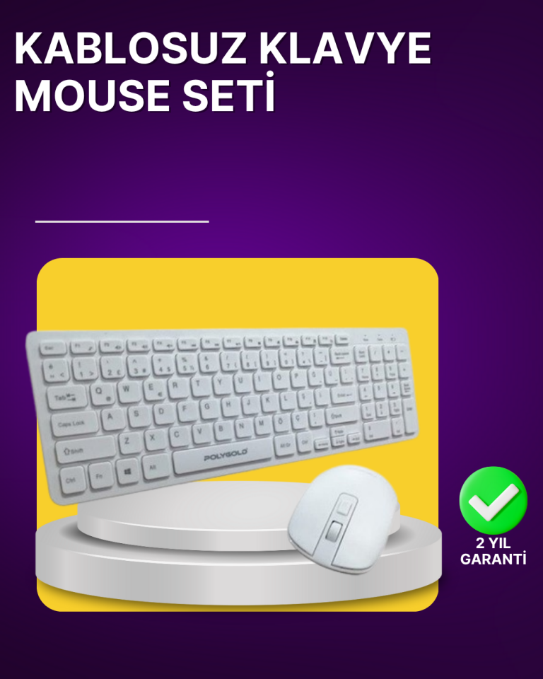 Kablosuz Klavye ve Mouse Seti - Ergonomik Tasarım, Sessiz Kullanım, Geniş Uyumluluk