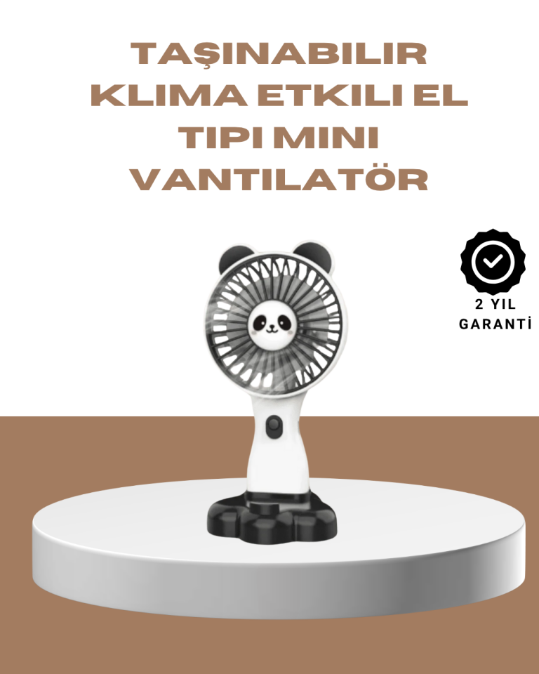 Yüksek Performanslı USB Mini Vantilatör – Panda Desenli